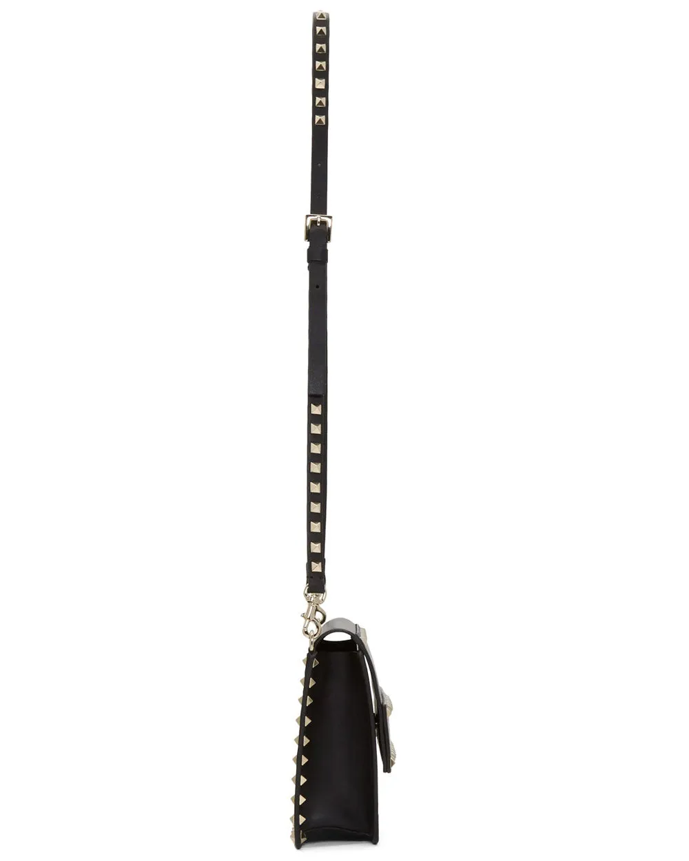 Rockstud Small Shoulder Bag in Black