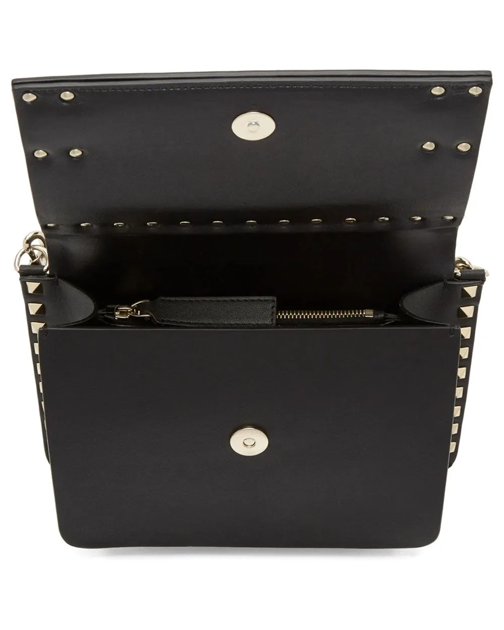 Rockstud Small Shoulder Bag in Black