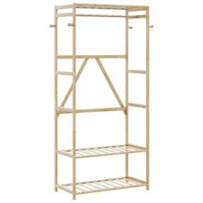 vidaXL Clothes Rack with Shelves 80x40x175 cm Bamboo