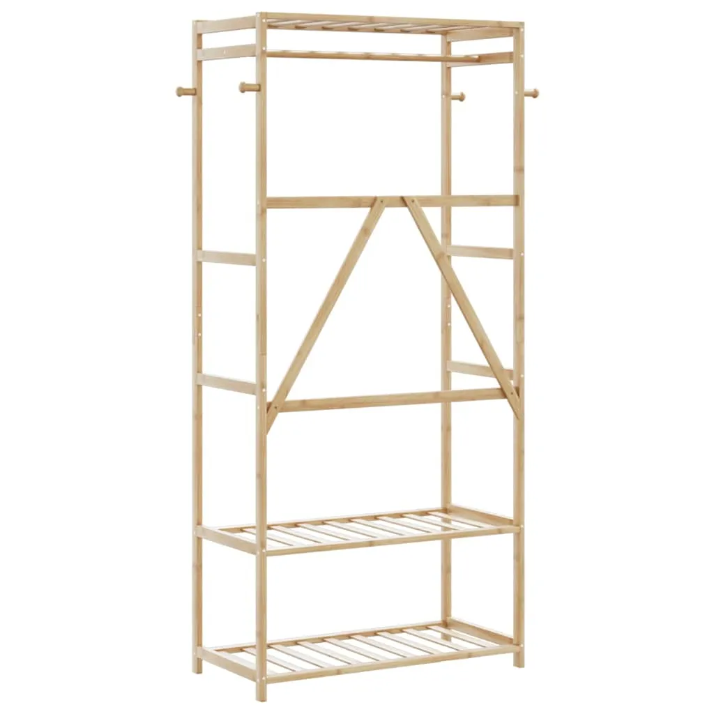 vidaXL Clothes Rack with Shelves 80x40x175 cm Bamboo