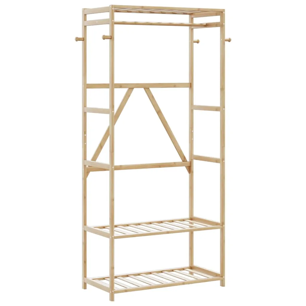 vidaXL Clothes Rack with Shelves 80x40x175 cm Bamboo